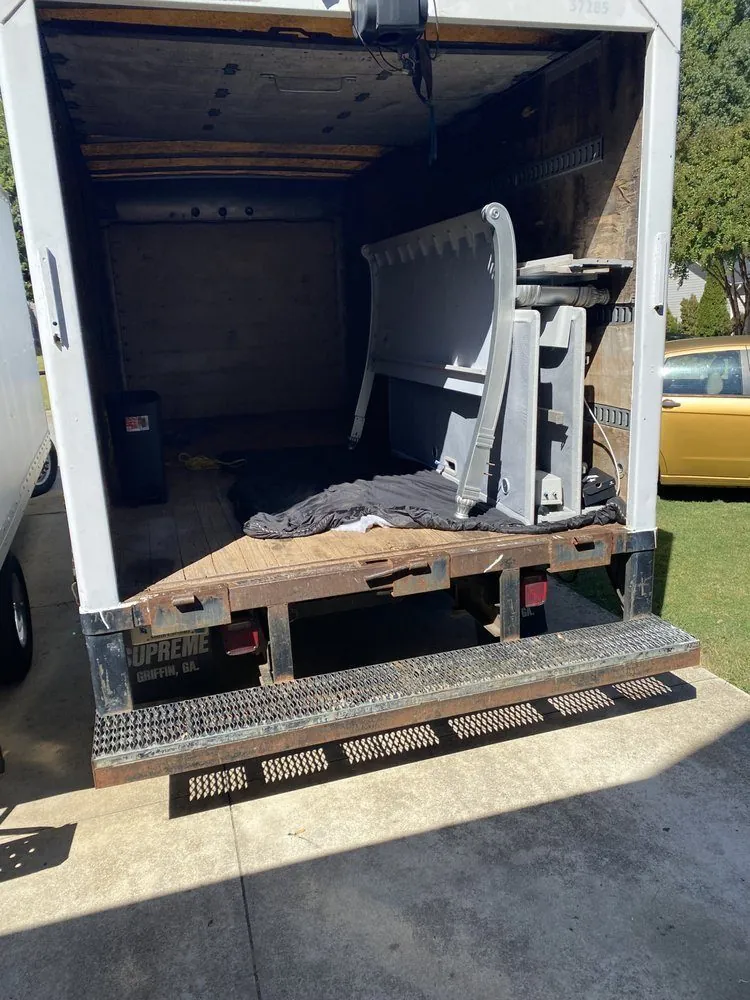 Appliances and furniture loaded in our box truck