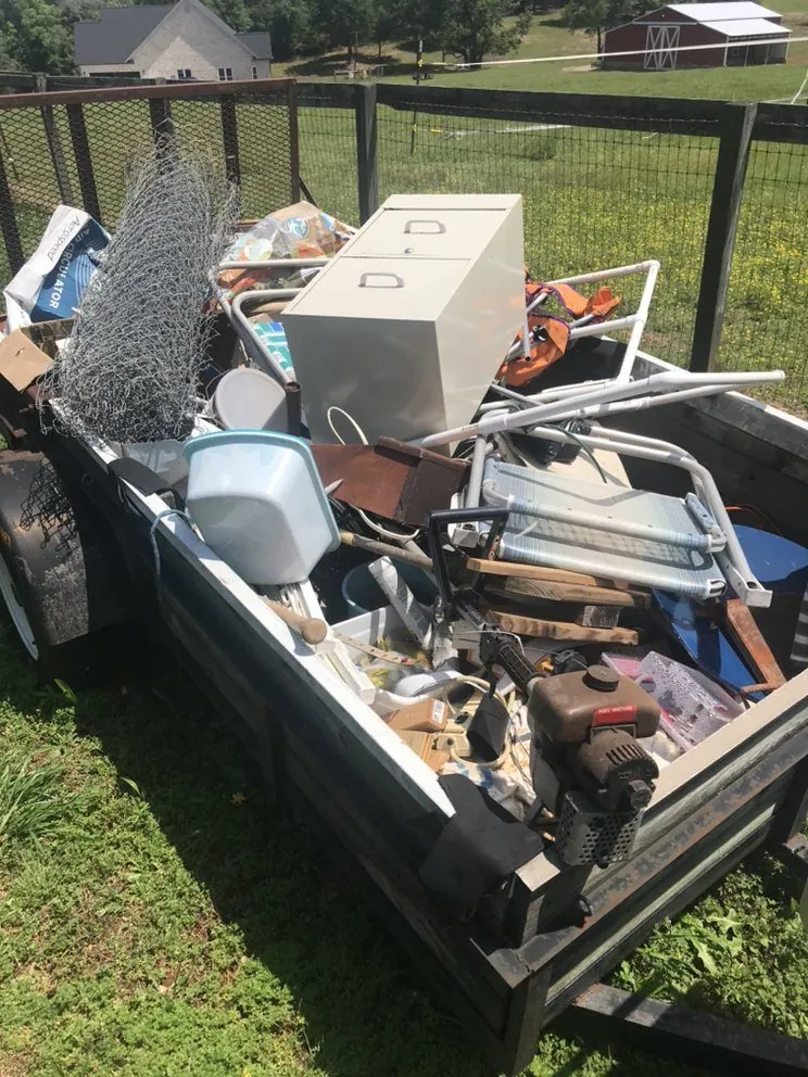 Our trailer loaded with scrap metal and debris